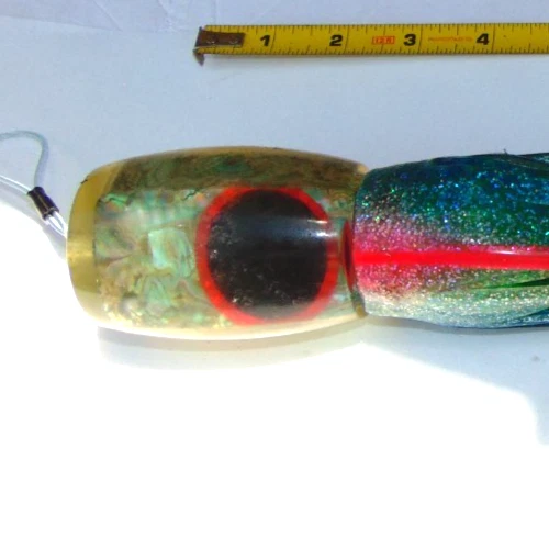 Vintage Black Bart HAND SIGNED Fishing Lure Trolling Tuna Marlin Mahi Flat Head - Image 3 of 4