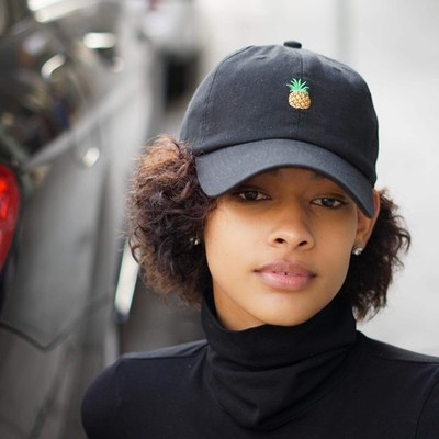 PINEAPPLE EXPRESS (strapback cap) - dad polo cotton hat - Black White Grey Red