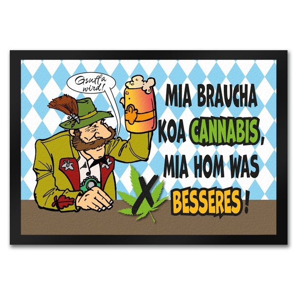 Bier Statt Gras Biertrinker FußMatte In 35X50 Cm Mit Spruch Gsuffa Wird!-image