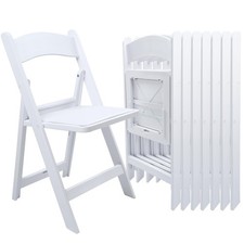 White Resin Folding Chair with Cushion Backrest 700LB Capacity Indoor Outdoor