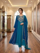 Beautiful Mul Chanderi Salwar Kameez With Dupatta For Wedding Wear