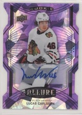 2020-21 Upper Deck Allure Rookie SP Purple Diamond 8/10 Lucas Carlsson Auto 04f2