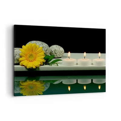 Cuadro Sobre Lienzo 120x80cm Cuadros Pared Spa flor vela piedra Wall Art Prints - Imagen 1 de 4