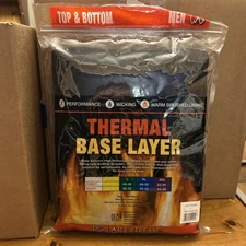 Polar Extreme Men's L Base Layer Thermal Set Black New In package Top & Bottom