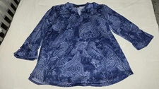 Womans AVA and Grace Paisley Top    3/4 Sleeves Sz XL  Polyester Spandex