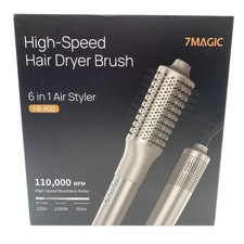 7MAGIC 1200 Watts 6 In 1 Air Styler High Speed Hair Dryer Brush - Gold