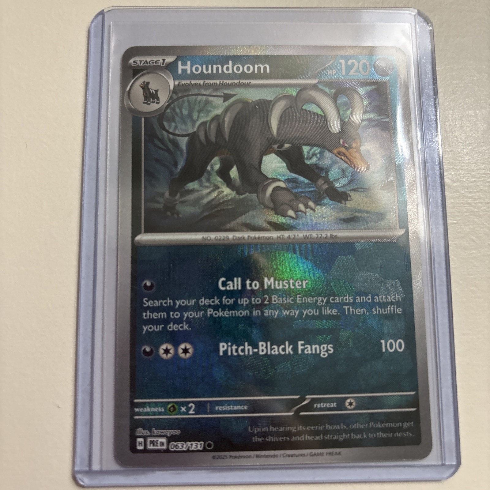 Pokémon Houndoom Poke Ball Reverse 063/131 PRE Prismatic Evolutions NM