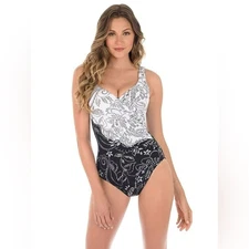 Miraclesuit Women's Riviera Maya Wrap‎ One Piece Surplice Swimsuit