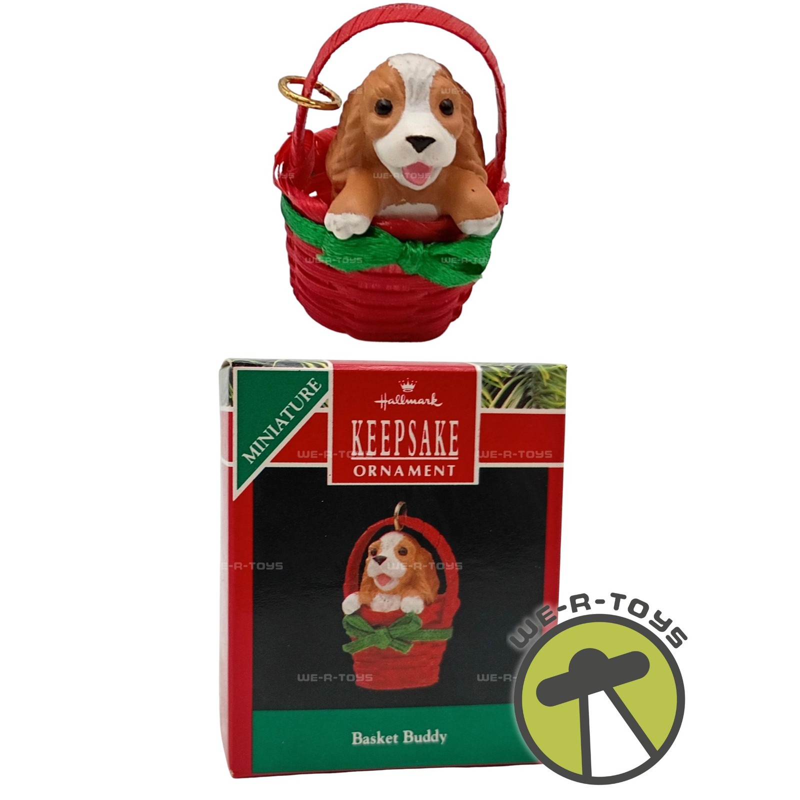 Basket Buddy Puppy Miniature Hallmark Keepsake Ornament New 1990 QXM5696