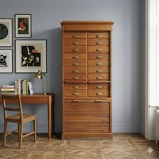 Mobile Schedario Liberty Antico Rovere 18 Cassetti Italia XIX Secolo