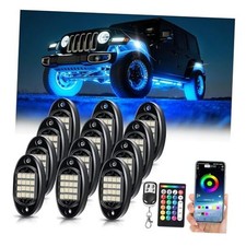 12 Pods RGBW LED Rock Lights Full Kit, 6500K Pure White Not RGBW-12 Pods