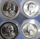 1959 D Washington Quarter Uncirculated Business Strike Silver 25C Coin Lot of 4