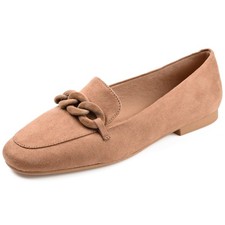 Journee Womens Cordell Tru Comfort Foam Slip On Square Toe Loafer Dress Flats