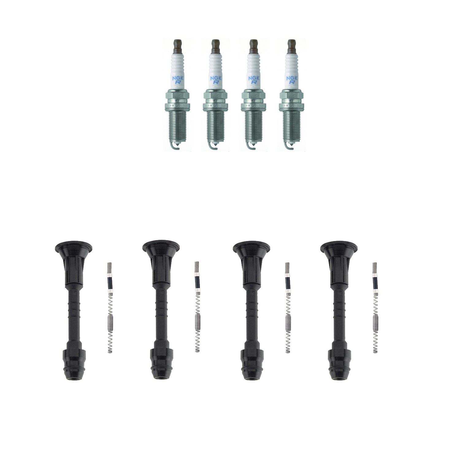 NGK 4 Laser Platinum Spark Plugs  Denso Coil Boot Kit for Nissan Sentra 1.8L L4
