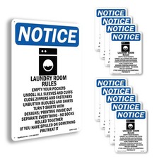 Laundry Rules Empty OSHA Notice Sign Metal, Plastic, Or Decal - 5 or 10 Pack