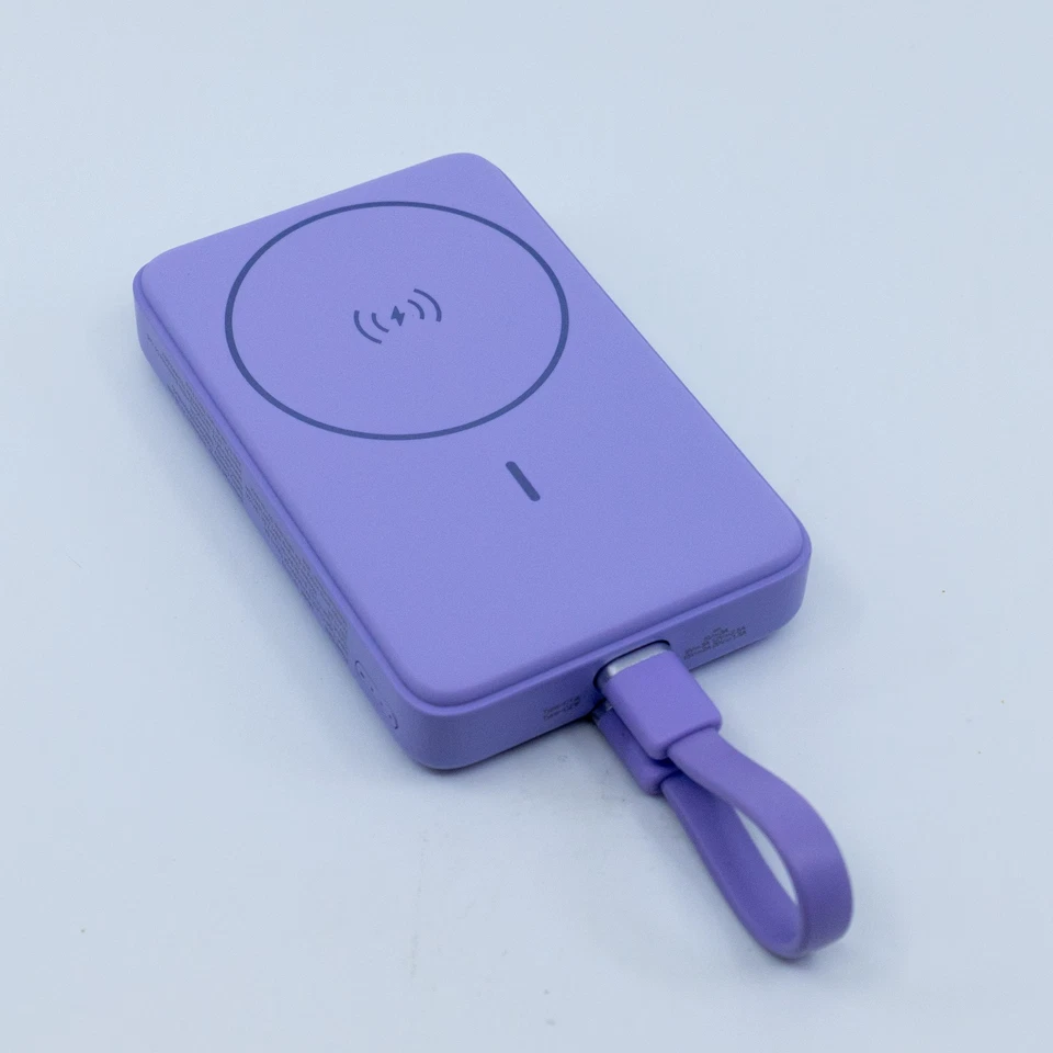 Banco de alimentación magnético PISEN PowerMag 30 W 10000 mAh - inalámbrico PD3.0 tipo C - púrpura Foto 3 de 3