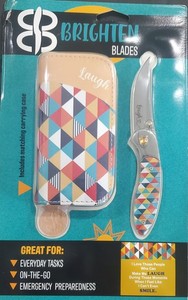 Brighten Blades Womens Inspirational Mini EDC Pocket Knife Laugh 8Cr13MoV Steel
