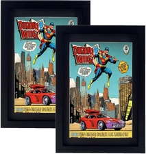 Comic Book Frame 2 Pack - Black & White Acid Free Double Mats, UV Protection,...