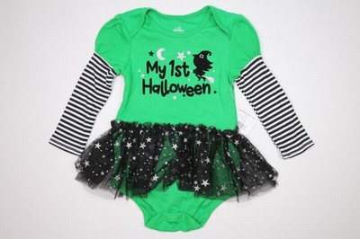 Way to Celebrate Baby Girls 1st First Halloween Tutu Bodysuit 18M Green