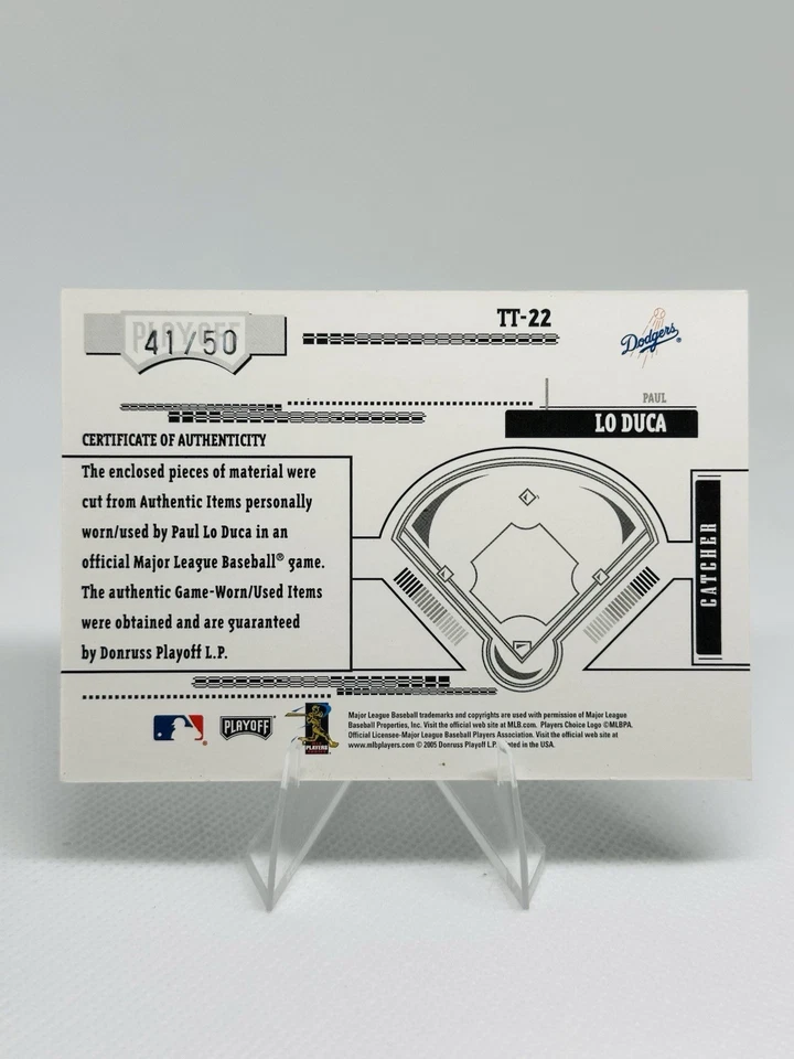2005 Playoff Absolute Memorabilia Tools of the Trade /50 Paul Lo Duca #TT-22 - Image 2 of 2