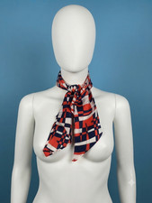 Vintage 1960s/70s Mod Red White And Blue Op Art Oblong Neck Scarf