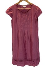 J.Jill Love Linen Dress Womens S Pink Pintuck Relaxed Coastal Beach Shift