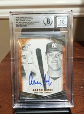 2018 Topps Gallery Aaron Judge Masterpieces Orange Refractor /25 BGS 10 Auto POP