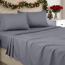 Juego De Sabanas King Size Ropa Para Cama Fundas Almohadas Gris Set En Oferta