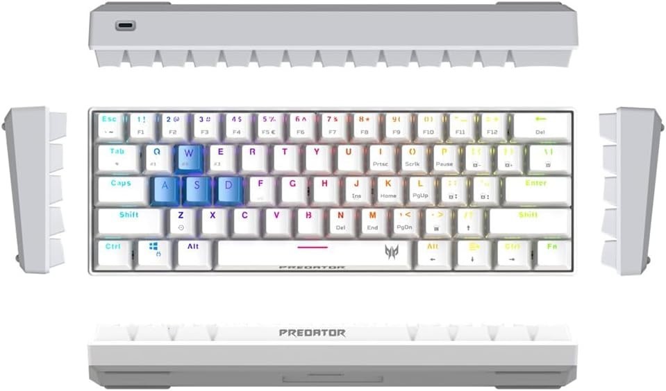 Acer Predator Aethon 330 Gaming Keyboard 61-Key RGB | Wired & Bluetooth | White