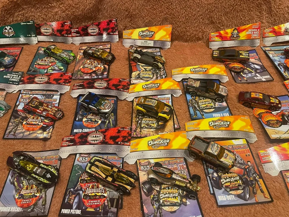 Assorted Hot Wheels World Race Highway 35 Cars w/ Comics and/or Pogs - Image 3 of 4