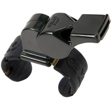 Fox 40 Pearl Official 2-Chamber Pealess Whistle w/ Fingergrip, Black
