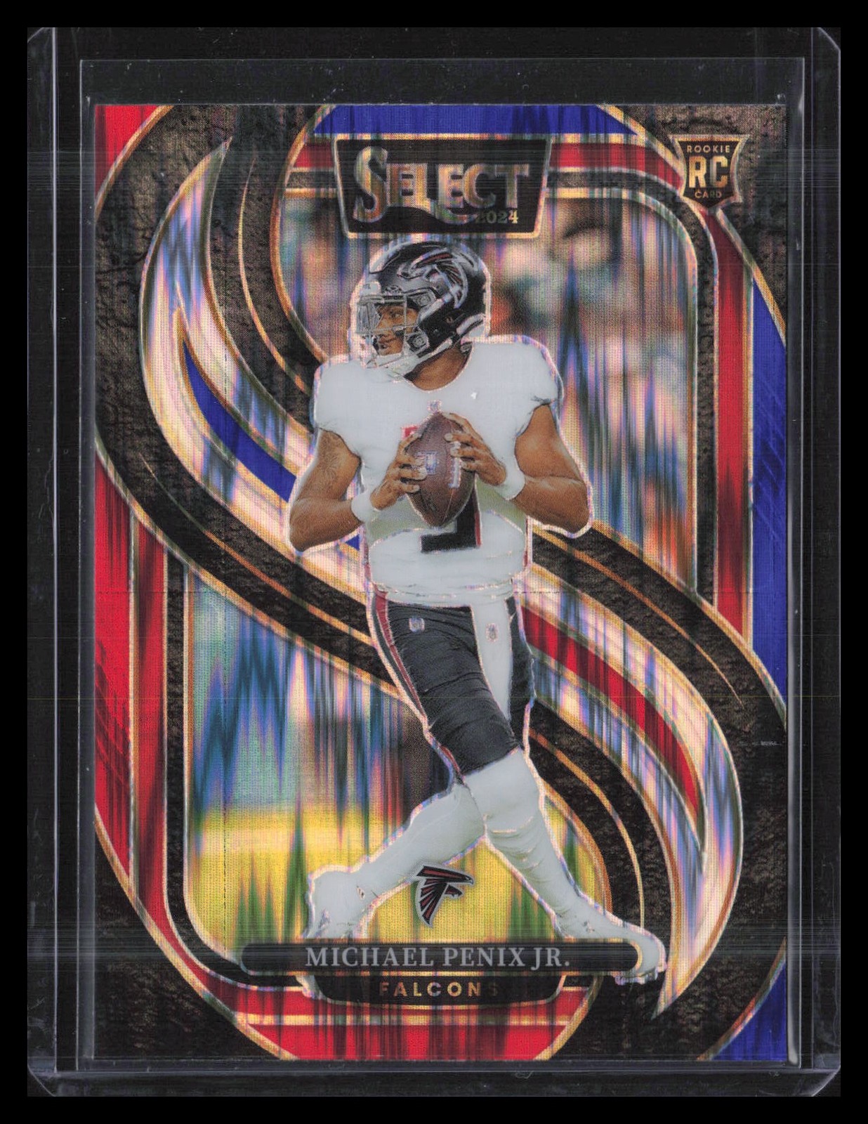 Michael Penix Jr. 2024 Panini Select #110 Red & Blue Prizm Shock