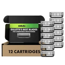 GilletteLabs Razor Blade Refills, 12ct Razor Cartridges, Razor Refills for Men 