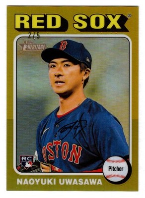 Naoyuki Uwasawa 2024 Topps Heritage Gold Refractor Rookie RC 2/5 Boston Red Sox