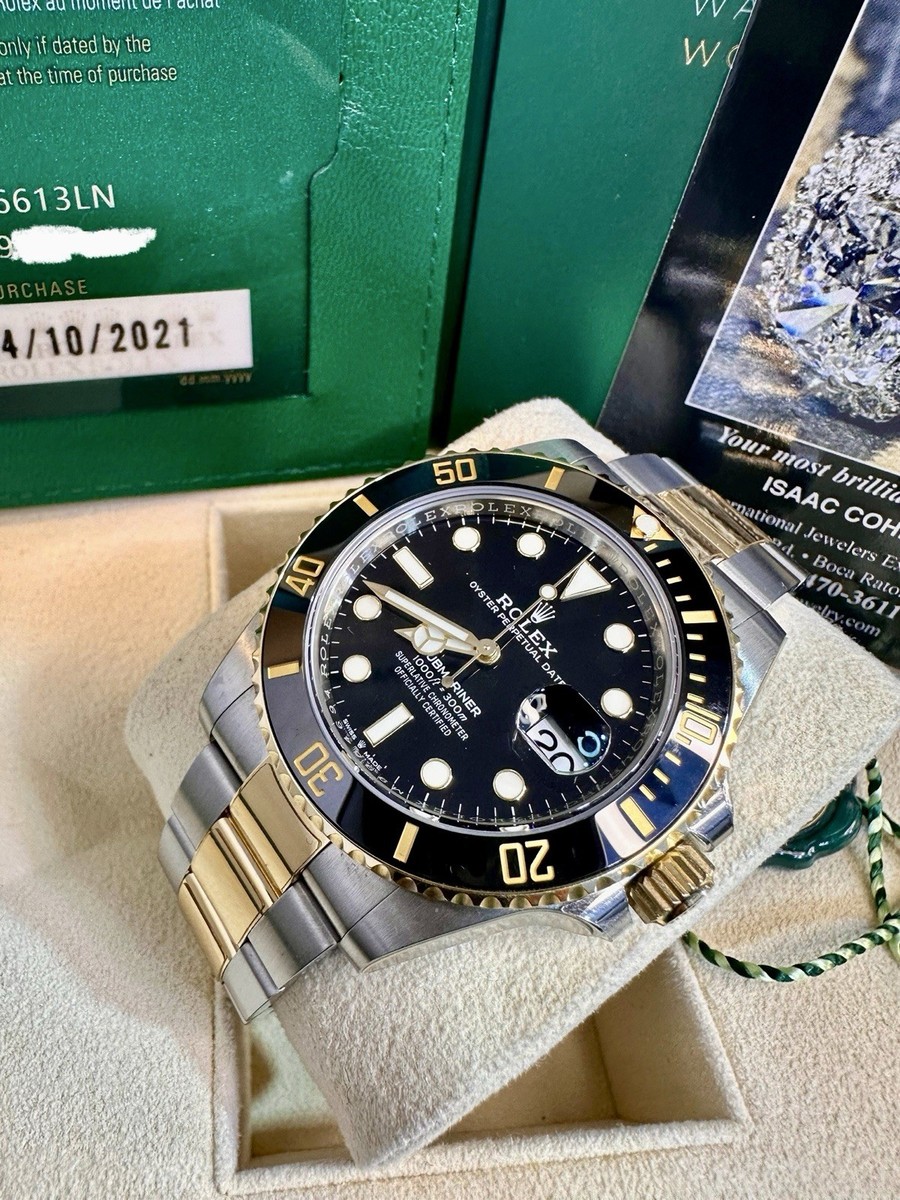 2021 Rolex Submariner 18KY Gold/ Steel 41mm Fully Stickered Box/Papers 126613LN View 2
