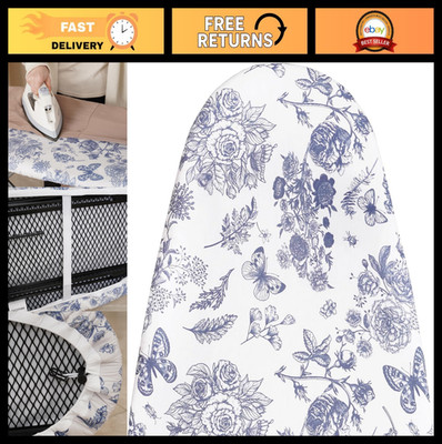 Ironing Board Cover & Pad 15x54  - 6mm Thick Felt, Drawstring, Floral Design
