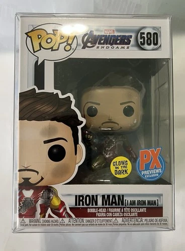 Funko Pop! Iron Man Avengers End Game GITD PX Previews Exclusive W/Protector