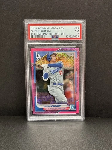 SHOHEI OHTANI 2024 Bowman Chrome 33 Pink Mojo Refractor /199 PSA 7 Pop 2!
