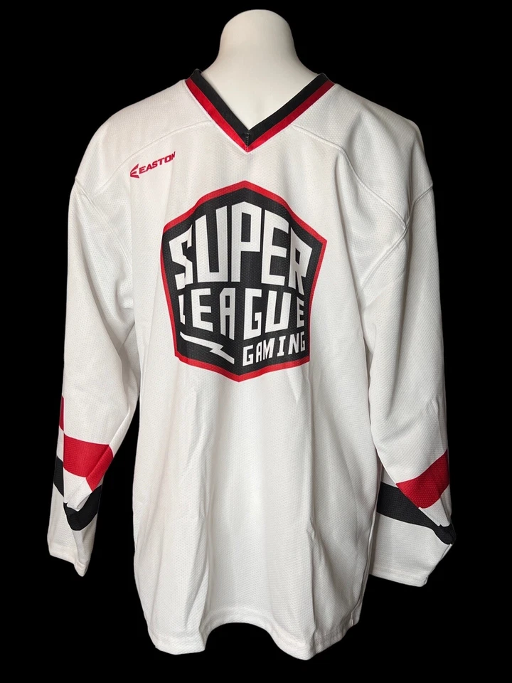 Camiseta Easton Super League Juegos Videos Hockey SLG Camiseta Logo Blanco XL Foto 4 de 4