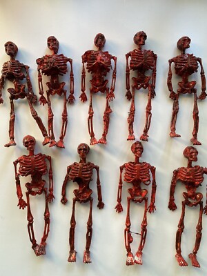 3 X Bloody Skeleton 1:12 Scale. Horror Halloween Decoration. 6 Inch Figure.