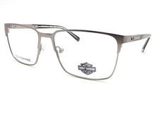 Harley Davidson Glasses Matte Silver Dark Blue 55mm Men's  Eyeglasses HD0976 011