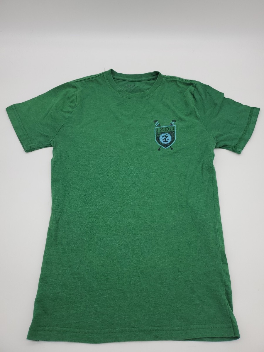 Izod Saltwater T-shirt Men Small Green Graphic Print Logo …#15801