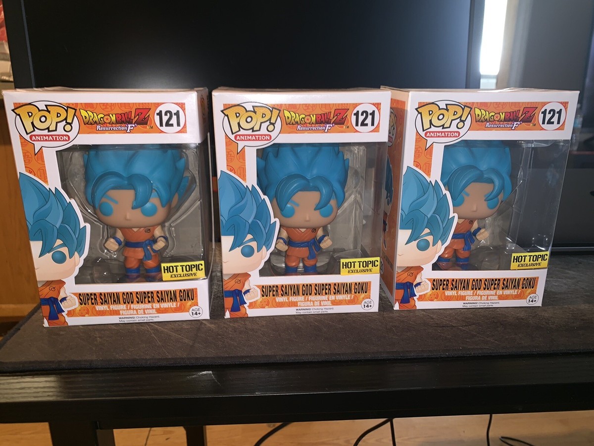*SEE DESCRIPTION* FUNKO POP GOKU SUPER SAIYAN BLUE GOD #121HOT TOPIC  EXCLUSIVE