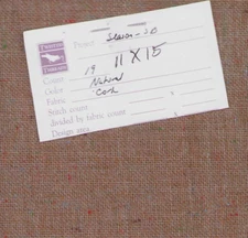 19 ct Cross Stitch Linen Fabric Natural Cork (RARE) 15x11"  Twisted Threads