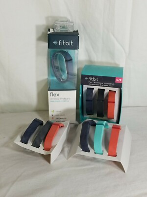 Fitbit Flex Wireless Activity & Sleep Tracker Wristband Blue w/ extra bands S L
