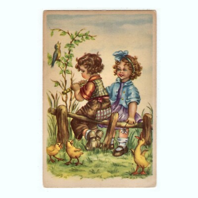 Artist postcard birthday/boy makes music for his girlfriend, geese rejoice