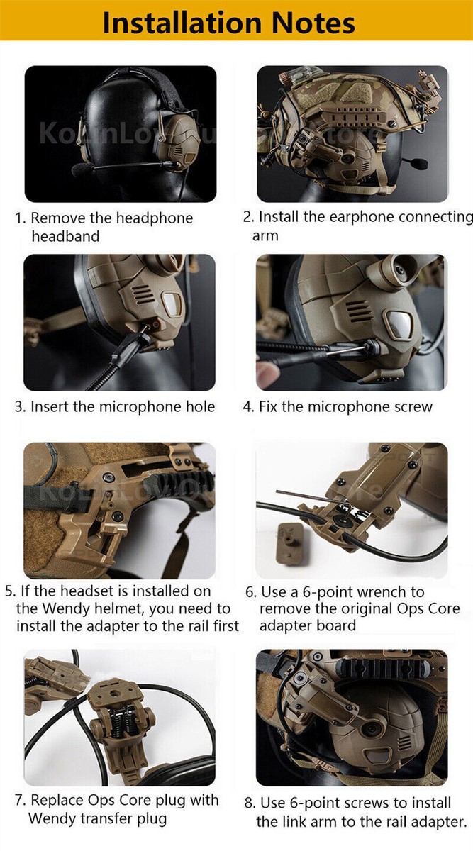 Adaptateur De Rail De Casque à Rotation Multi-angle Pour Casque Tactique Ops Core Arc Et Team Wendy M Lok Rail
