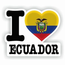 Aufkleber LOVE ECUADOR Sticker f&uuml;r Auto diverse Gr&ouml;&szlig;en FanShirts4u