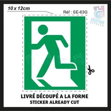 10 X 12 Cm - LEFT EMERGENCY EXIT - STICKERS SELF-ADHESIVE - SE-63G