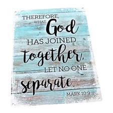 Mark 10:9 Metal Sign; Wall Decor for Office o...